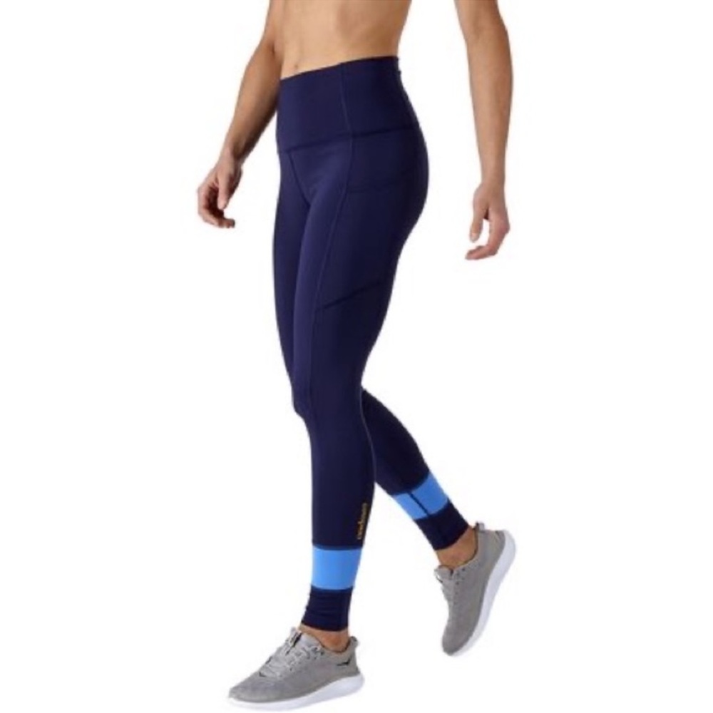 cotopaxi Navy and Light Blue Colorblock High-Waist Leggings